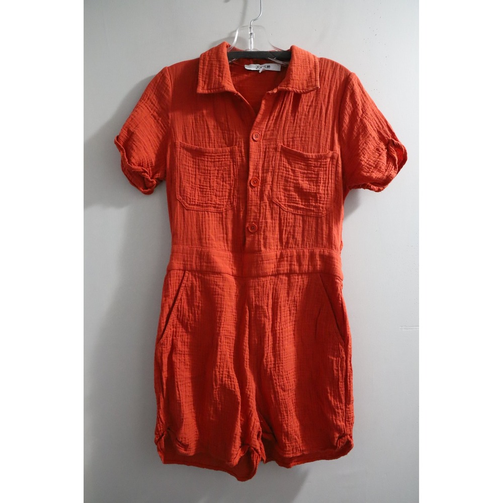 Joe's Jeans Orange Short-Sleeve Romper Jumpsuit